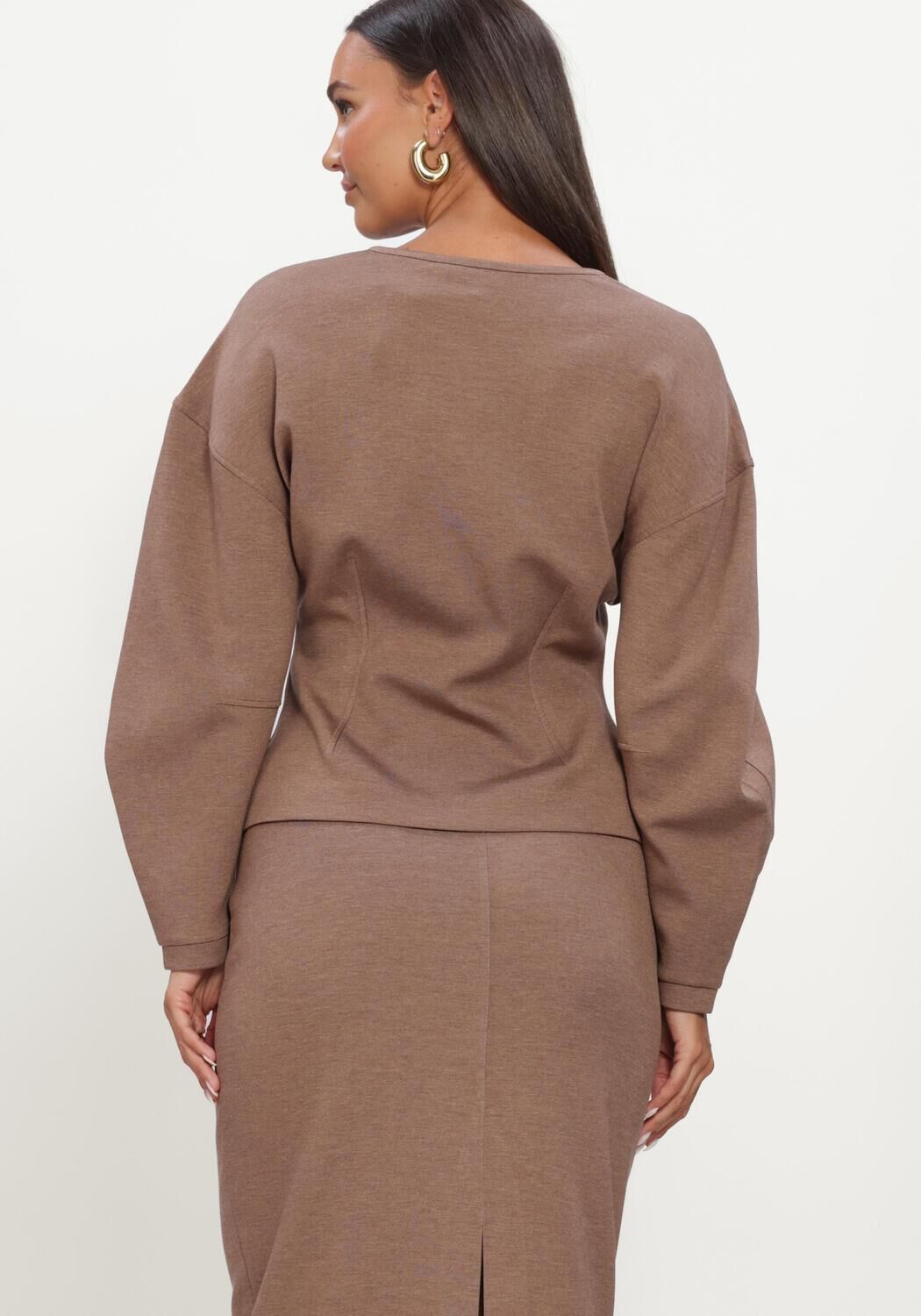 Bruine INWEAR Trui FARIIW VINCENTIW MEL JACKET - large