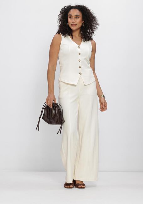 Witte OBJECT Wijde broek OBJNOELLA LISA MW WIDE PANT E  VIP 26 - large