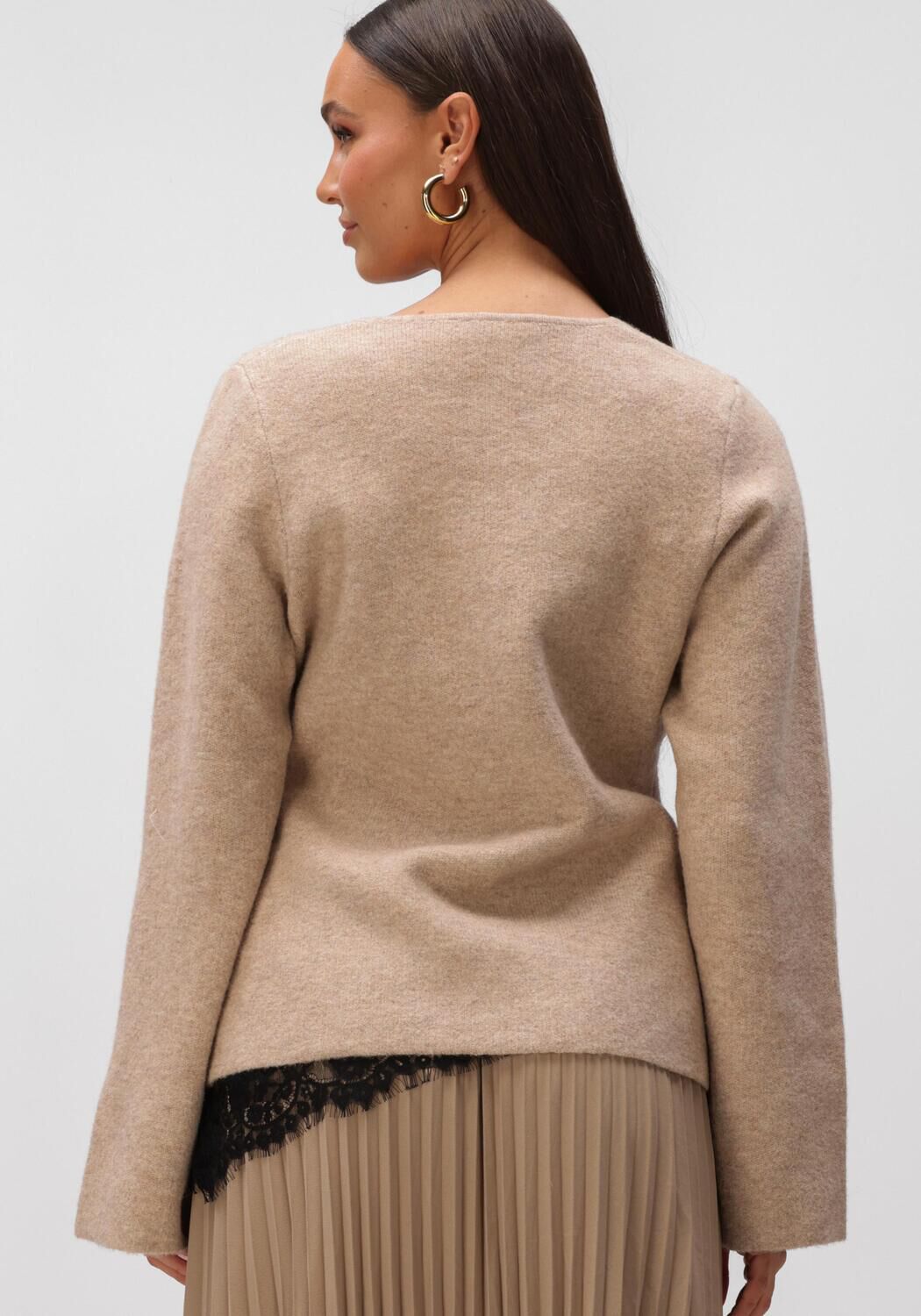 Beige NEO NOIR Trui MARIE LOUISE KNIT CARDIGAN - large