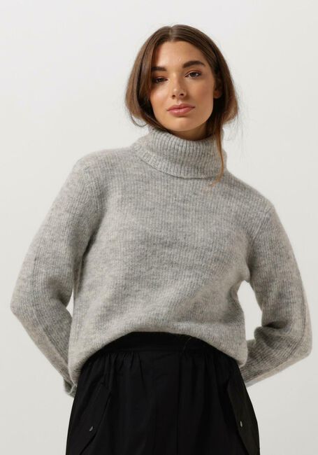 Wol Zijde Coltrui Dames Grijs Cashmere Coltrui Camel Dames