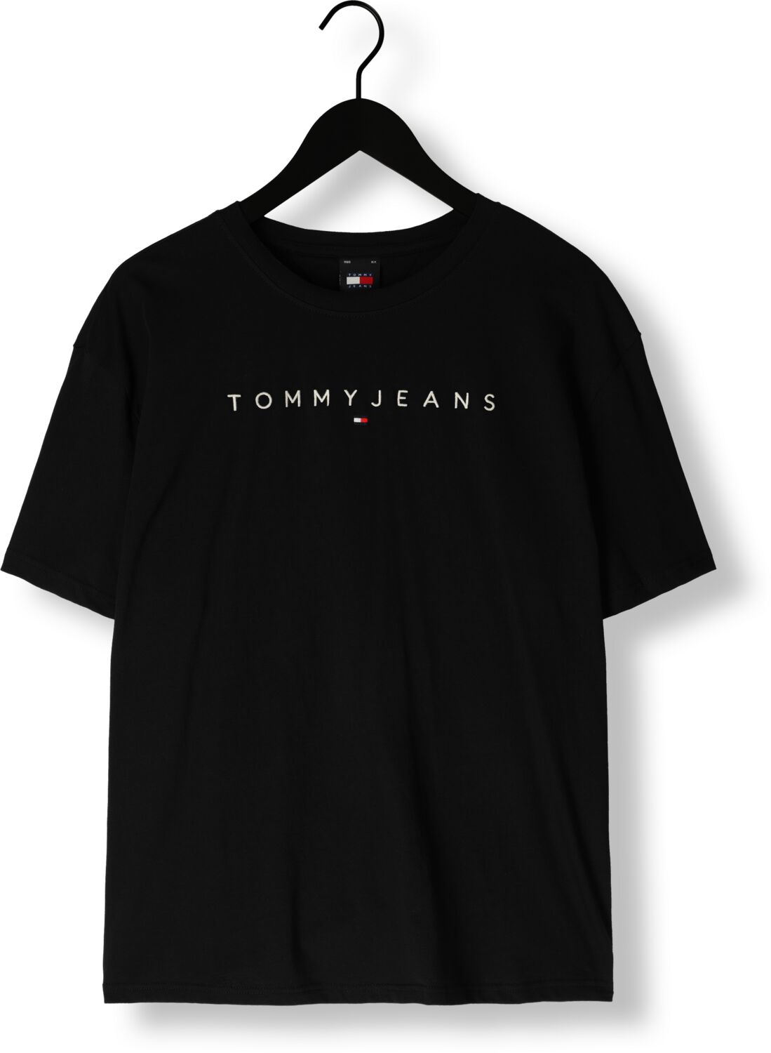 TOMMY JEANS Heren Polo's & T-shirts Tjm Reg Linear Logo Tee Ext Zwart