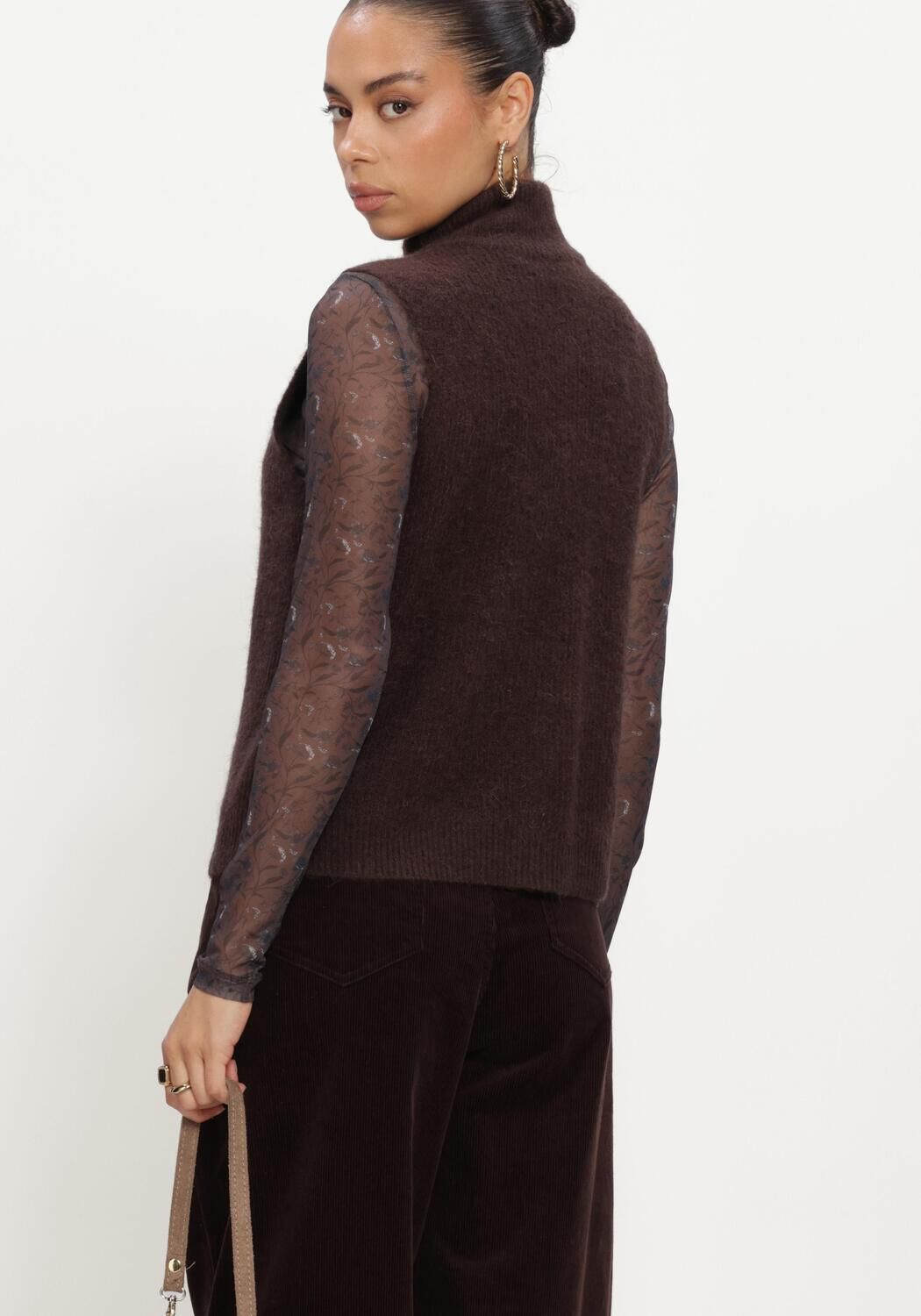 Bruine MSCH COPENHAGEN Top MSCHCILIA HOPE M ZIP VEST - large