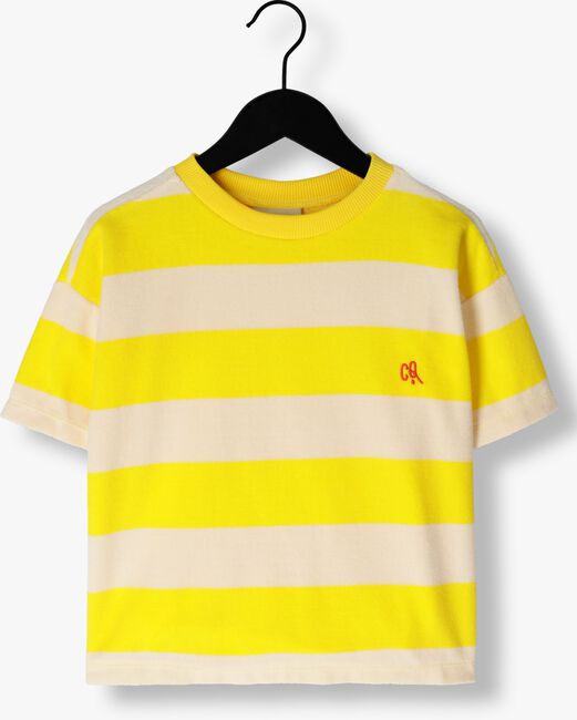 Gele CARLIJNQ T-shirt STRIPES YELLOW - T-SHIRT OVERSIZED - large