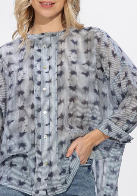 Blauwe SUMMUM Blouses BLOUSE TIE DYE STRIPE - large
