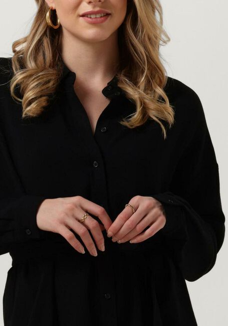 Zwarte SELECTED FEMME Mini jurk SLFVIVA TONIA LONG LINEN SHIRT - large