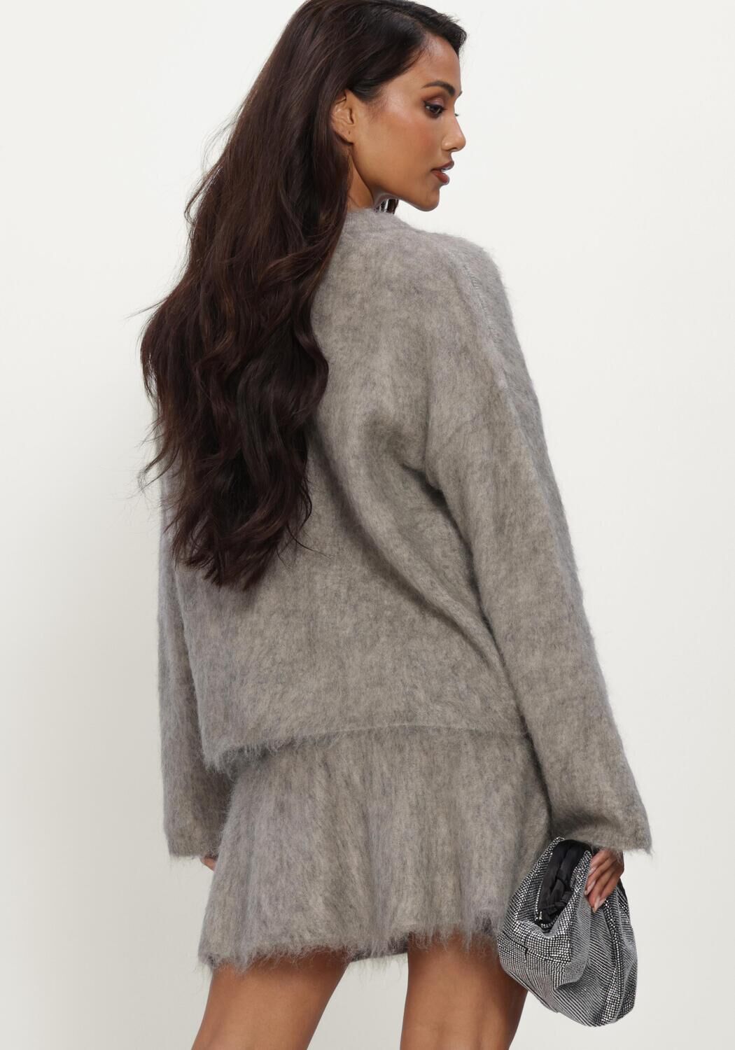 Lichtgrijze Y.A.S. Trui YASTILDE LS MOHAIR BLEND PULLOVER NOOS - large