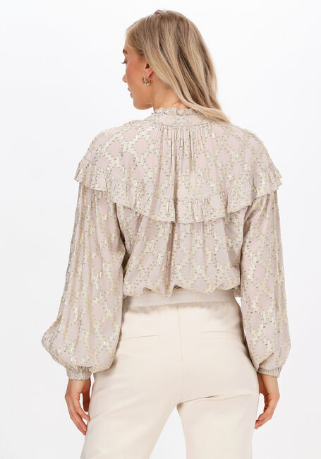 Beige SUMMUM Blouses TOP RUFFLE LUREX JACQUARD - large