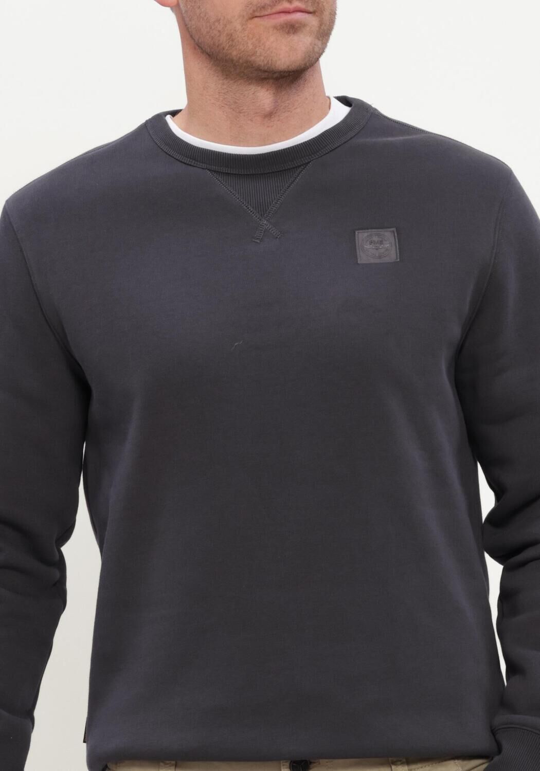 Donkergrijze PME LEGEND Trui CREWNECK SOFT FLEECE SWEAT - large