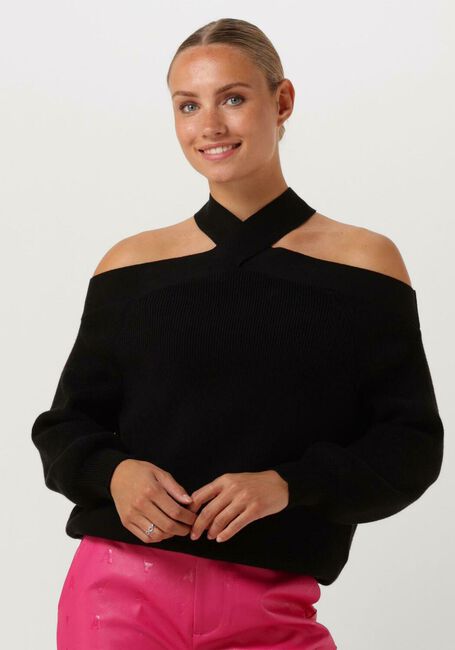Zwarte ALIX THE LABEL Top FANCY NECK PULLOVER - large