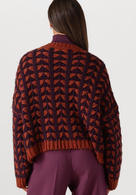 Paarse SUMMUM Vest CARDIGAN CHUNKY KNIT - large