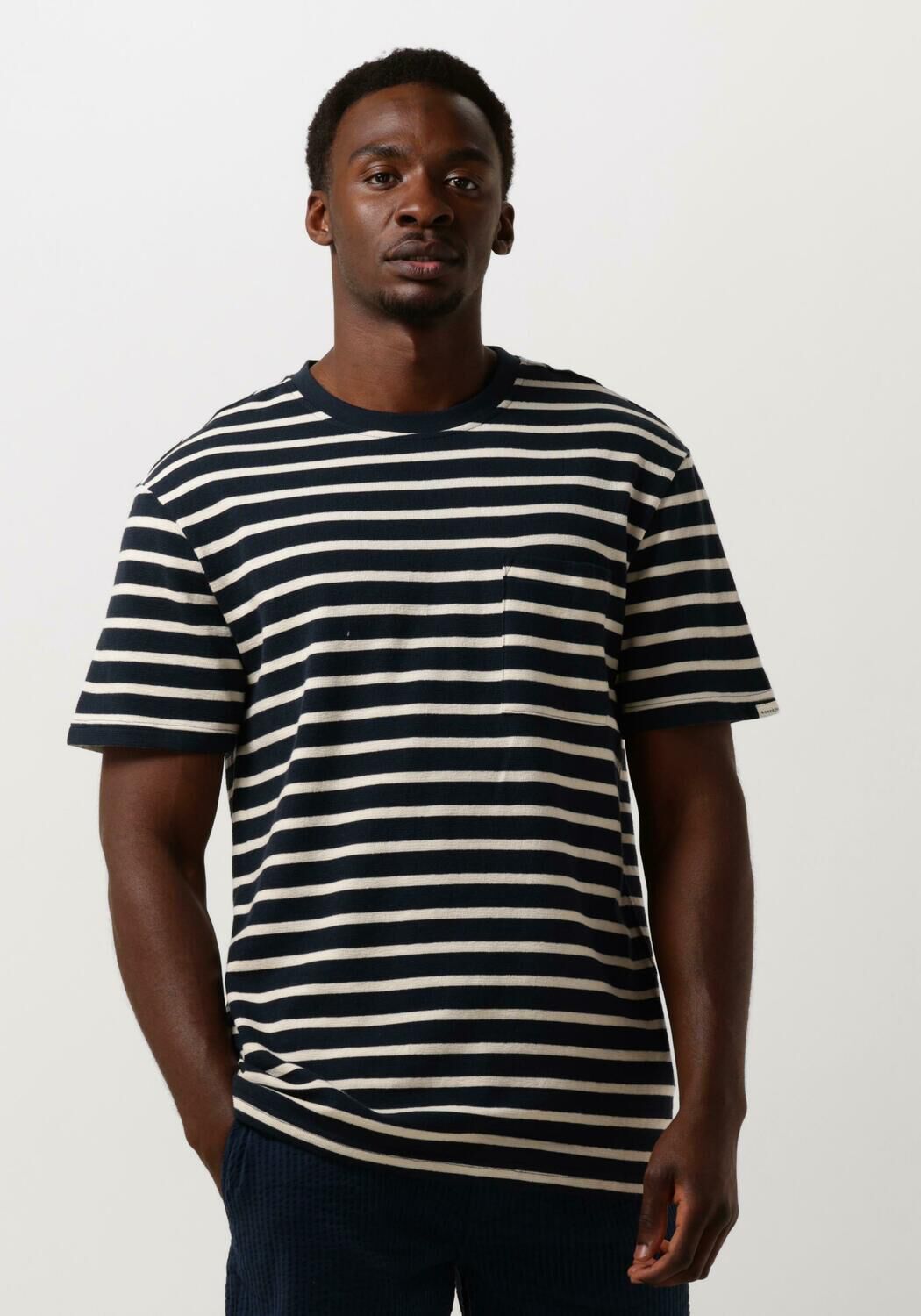 ANERKJENDT Heren Polo's & T-shirts Akkikki S s Stripe Tee Gots Blauw wit Gestreept