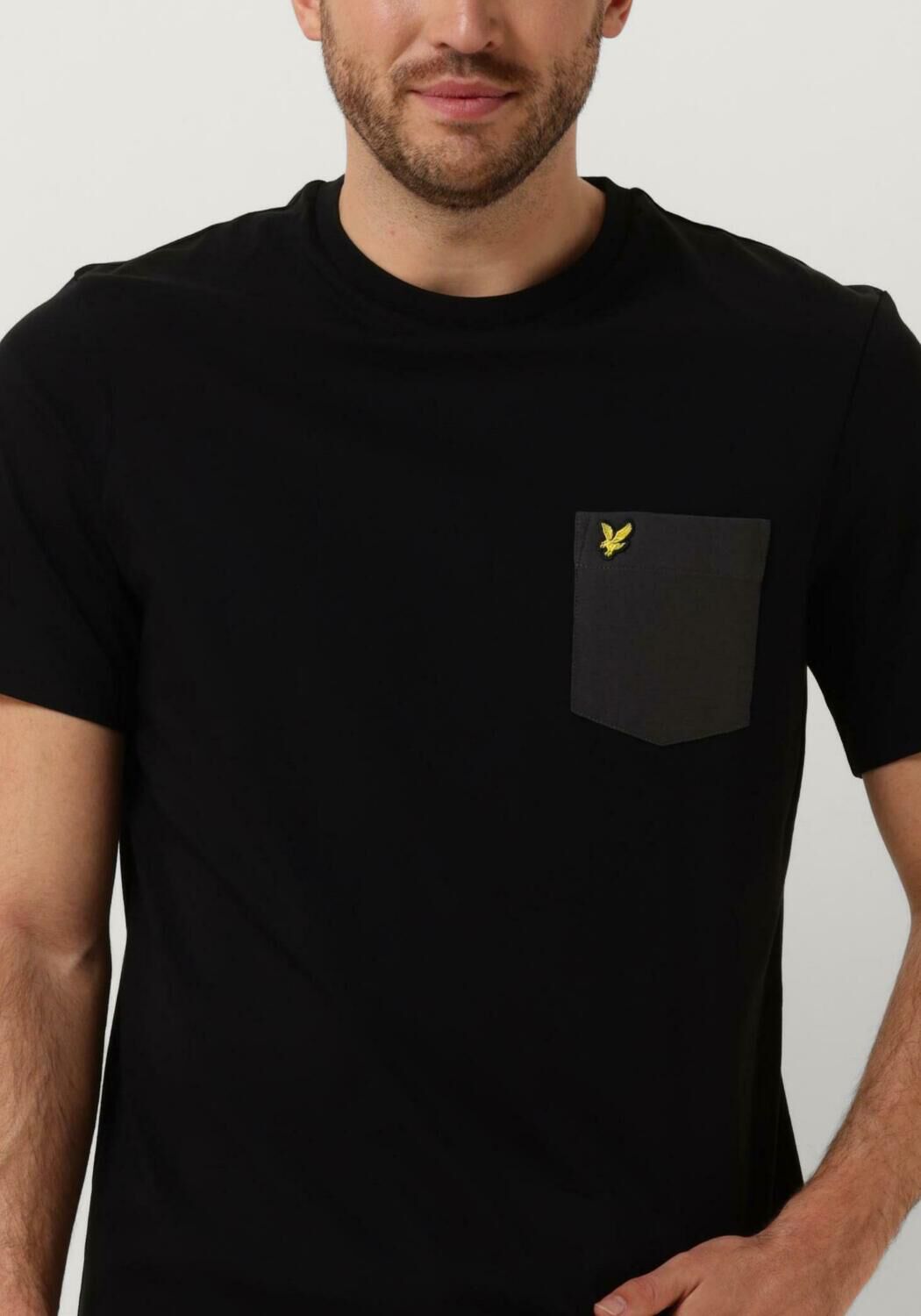 LYLE & SCOTT Heren Polo's & T-shirts Contrast Pocket T-shirt Zwart