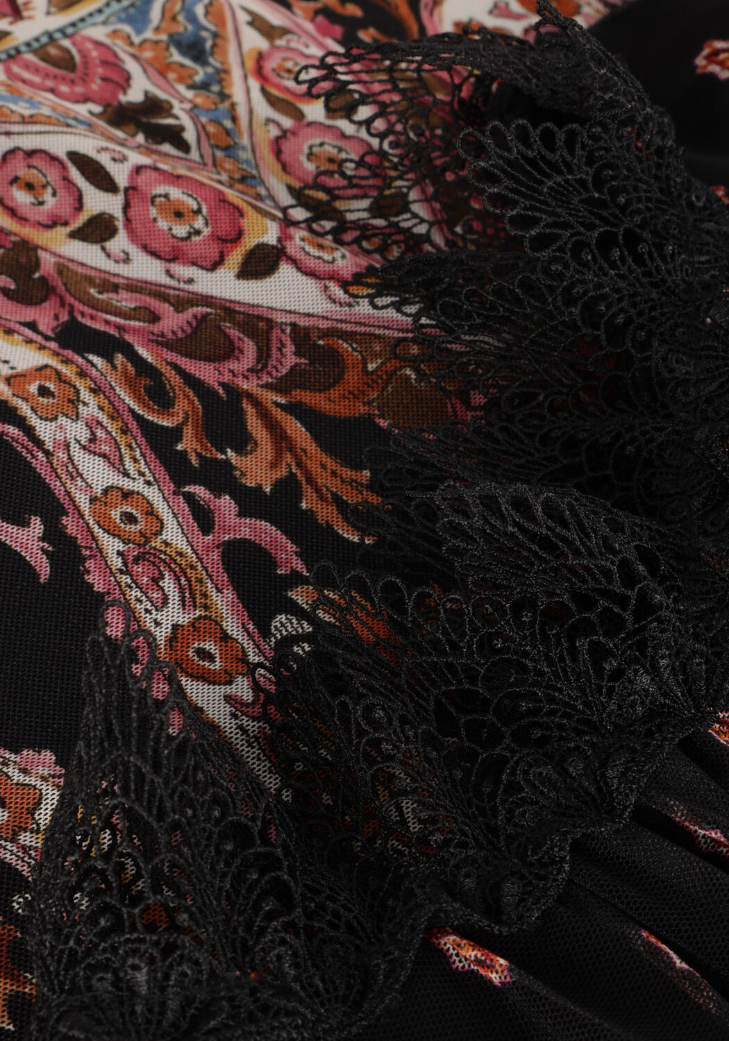 Zwarte ANA ALCAZAR Midi jurk DRESS LACE NECK - large