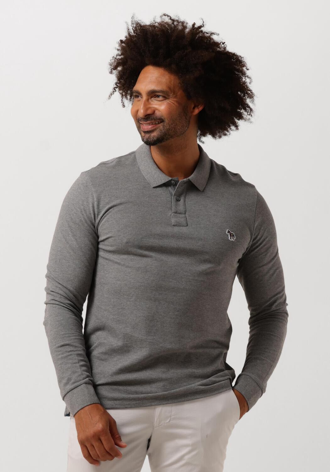PS PAUL SMITH Heren Polo's & T-shirts Mens Slim Fit Polo Shirt Zebra Grijs