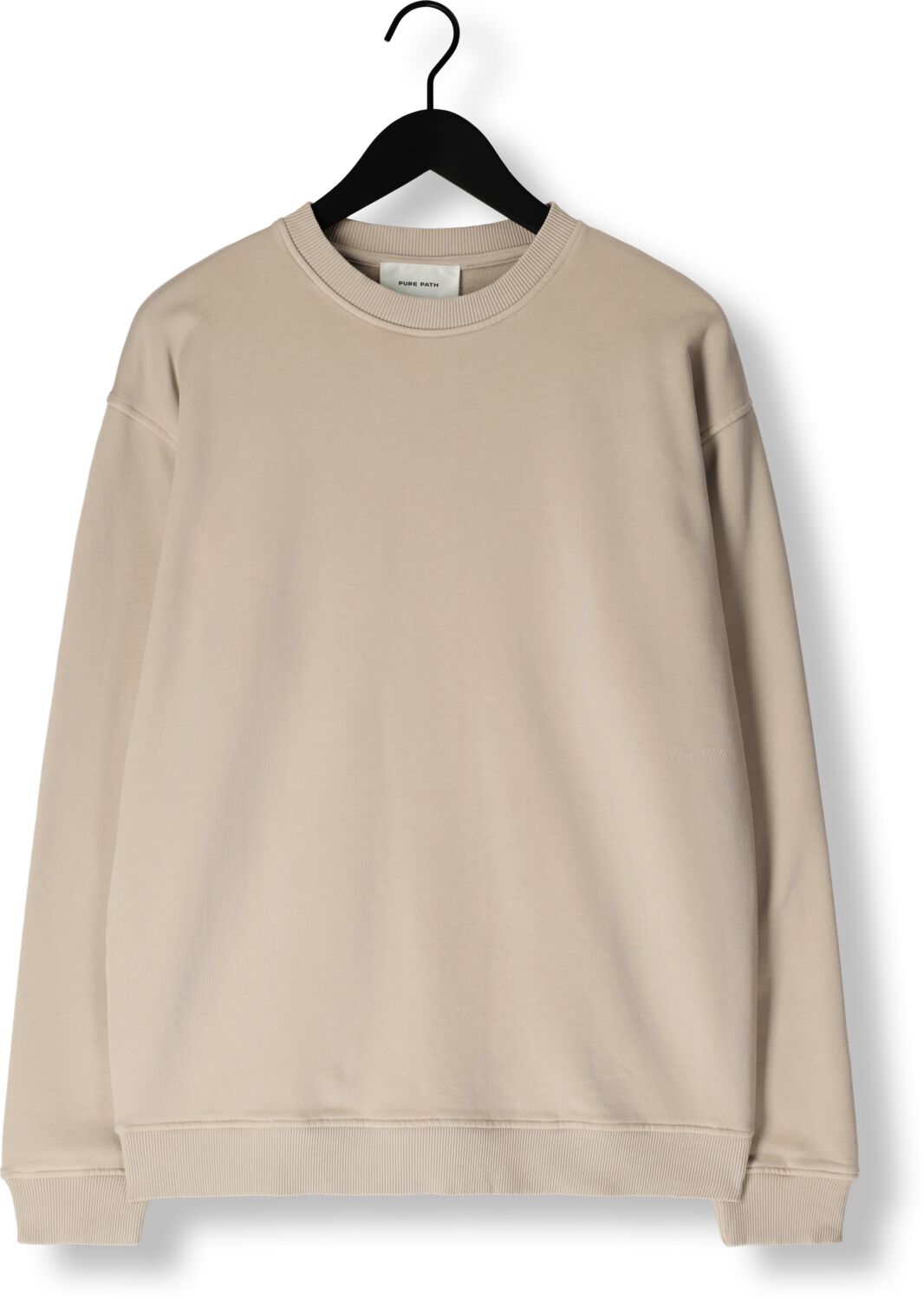 PURE PATH Heren Truien & Vesten Loose Fit Crewneck Ls Sweaters Beige