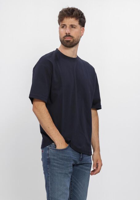 Donkerblauwe SELECTED MEN T-shirt SLHLOOSEOSCAR SS O-NECK TEE NOOS - large