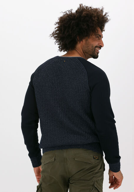 Blauwe PME LEGEND Trui R-NECK KNIT SWEAT COMBINATION - large