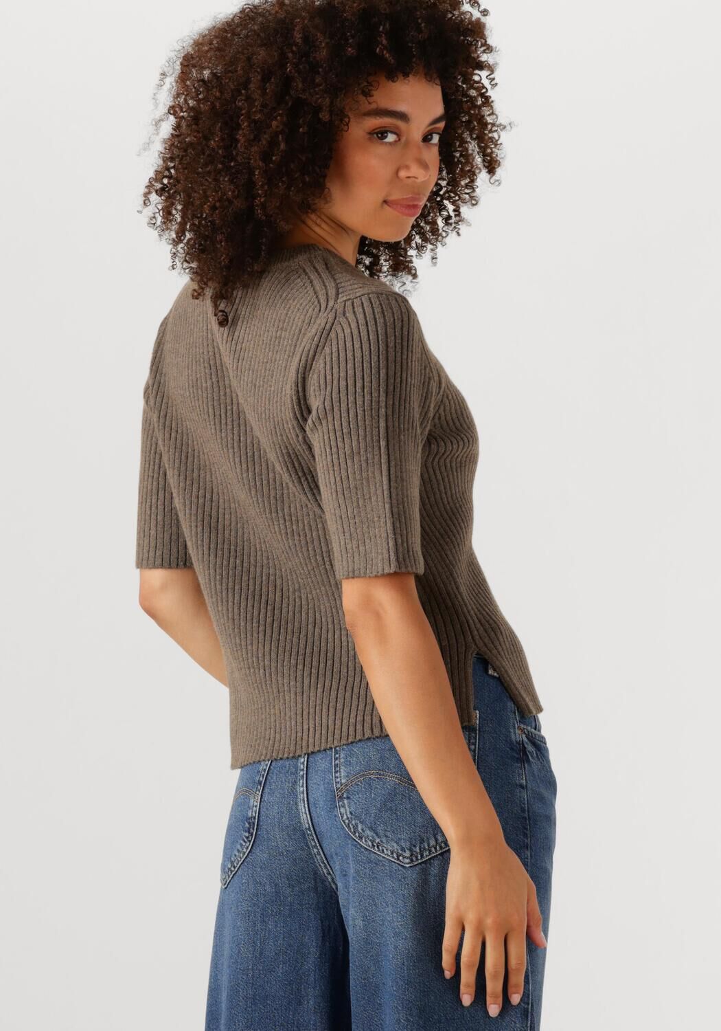 OBJECT Dames Truien & Vesten Objelva 2 4 Re O-neck Knit Bruin