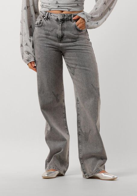 Grijze ALIX THE LABEL Wide jeans LADIES WOVEN STRASS BULL PANTS - large
