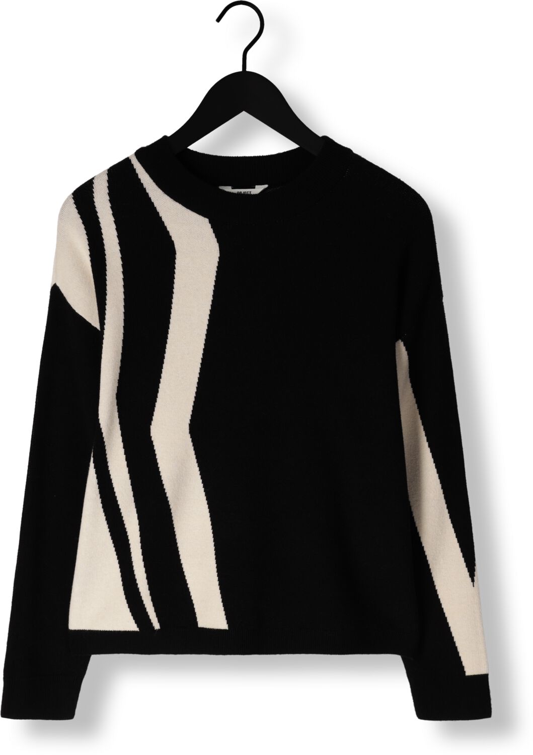 OBJECT Dames Truien & Vesten Objray Lo L s Knit Pullover Aop Zwart