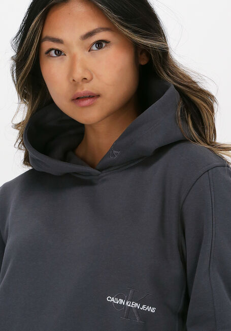 Grijze CALVIN KLEIN Sweater OFF PLACED MONOGRAM HOODIE - large