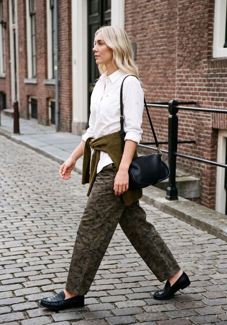 Groene NEO NOIR Wijde broek HAVEN CAMOU JEANS - large