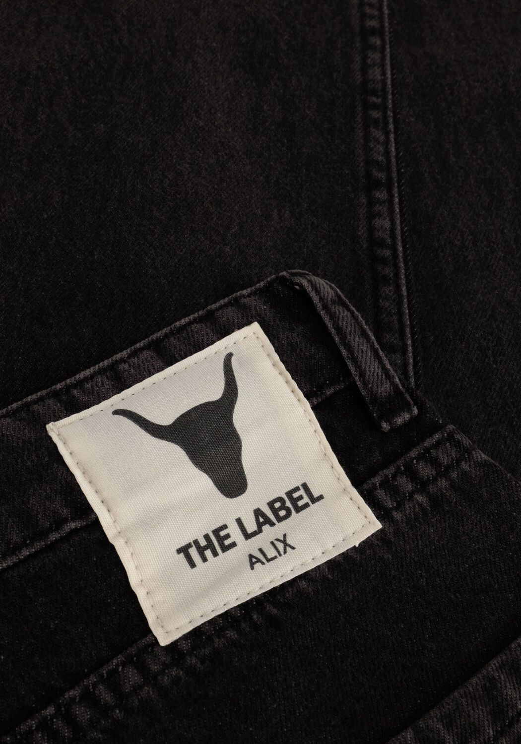 Donkergrijze ALIX THE LABEL Wijde broek BAGGIE DENIM PANTS - large