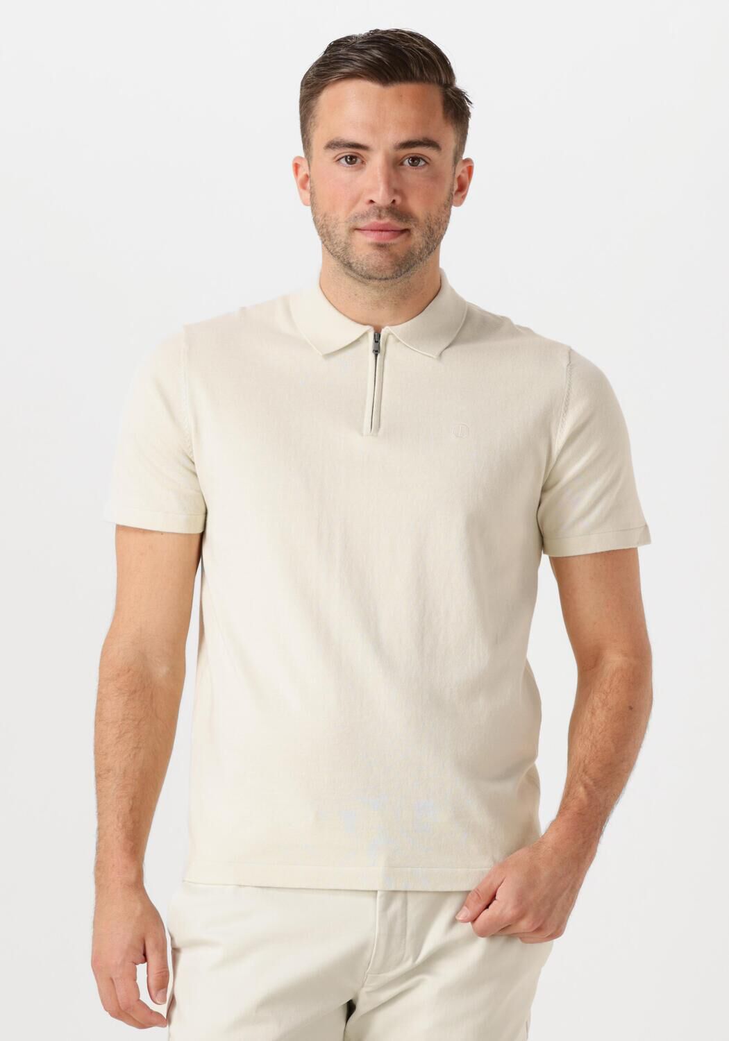 DSTREZZED Heren Polo's & T-shirts Dorian Zip Polo Creme