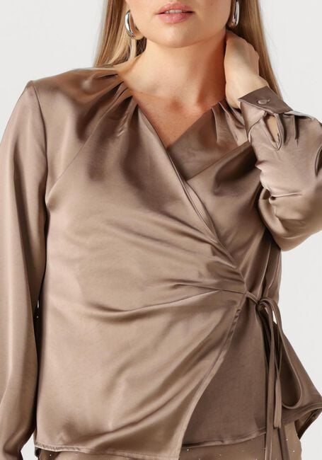 Taupe NEO NOIR Blouses CAPRINA HEAVY SATEEN BLOUSE - large
