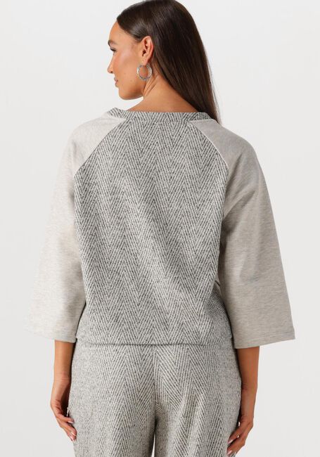 Grijze SUMMUM Top SHORTSLEEVE HARRINGBONE TOP - large