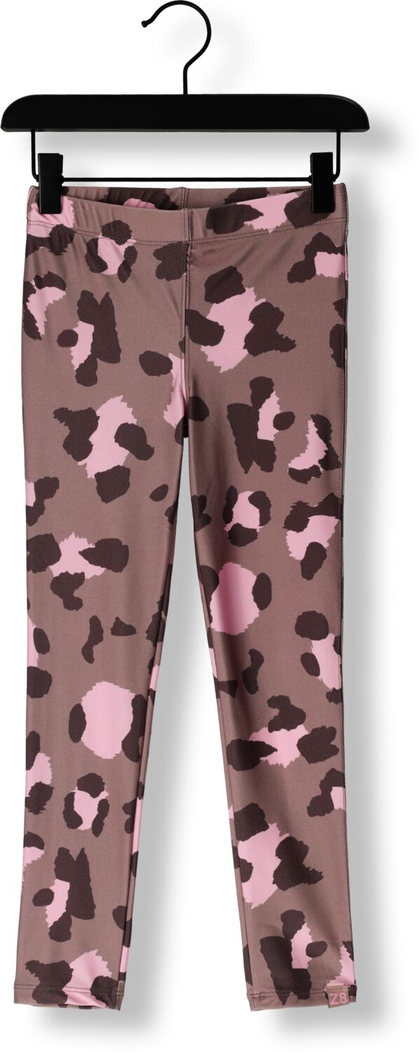 Z8 kids legging Opal met panterprint bruin roze