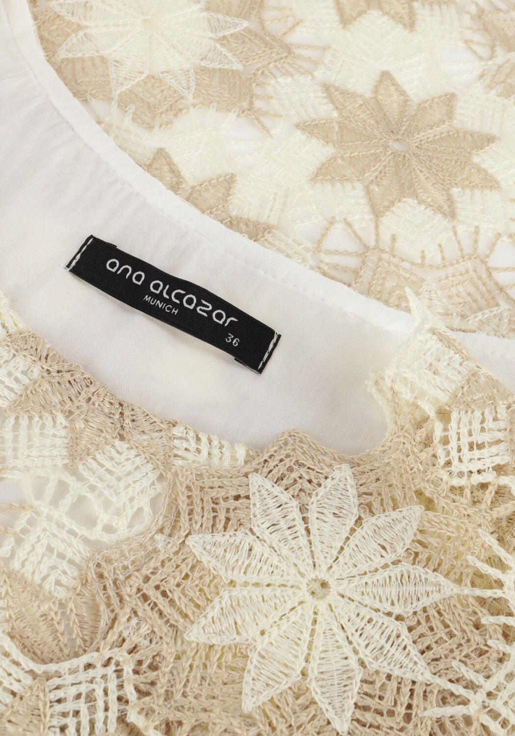 Beige ANA ALCAZAR Midi jurk DRESS SLEEVES 040419-3473 - large