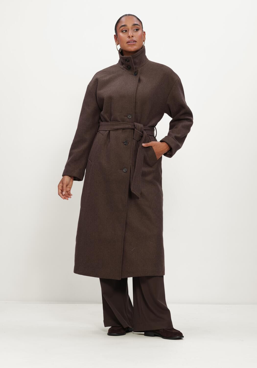 Bruine MSCH COPENHAGEN Mantel MSCHKEOLA SECILIA WOOL COAT - large