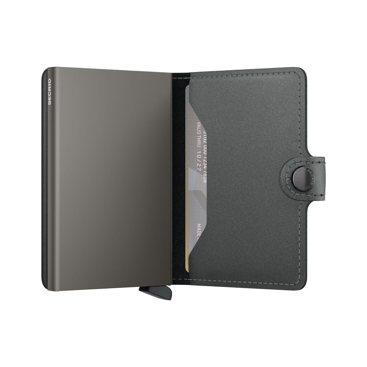 Donkergrijze SECRID Portemonnee MINIWALLET MATTE SATIN - large