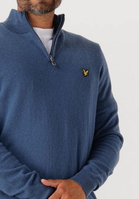 Blauwe LYLE & SCOTT Trui COTTON MERINO QUARTER ZIP JUMPER - large