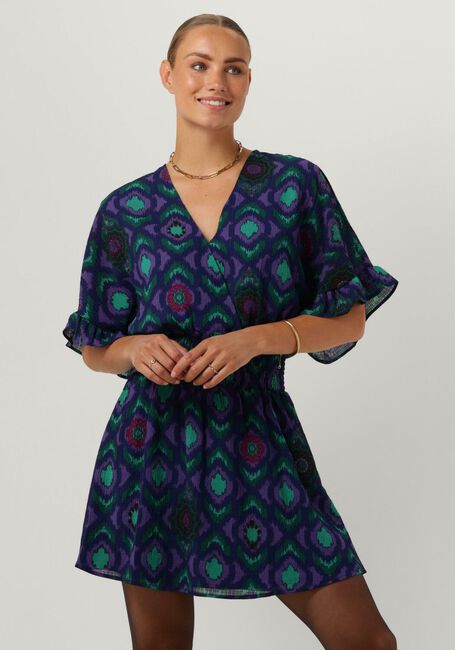 Paarse ALIX THE LABEL Mini jurk LADIES WOVEN IKAT FAKE WRAP DRESS - large