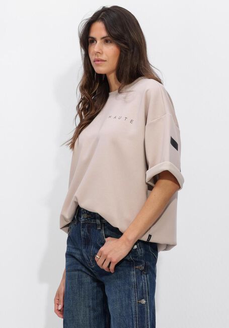 Beige HAUTE L'AMITI&Eacute; Trui MAXI SPLIT SS LOGO SWEAT - large