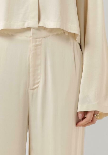 Ecru ALIX THE LABEL Wijde broek LADIES WOVEN SATIN PANTS - large