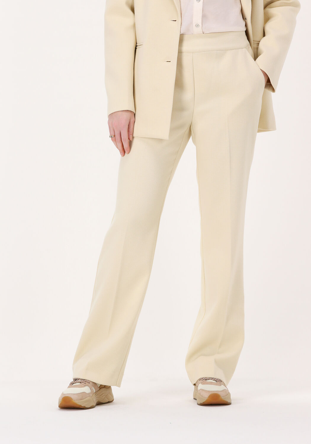 Creme CO'COUTURE Flared broeken NITTIE WIDE PANT | Omoda