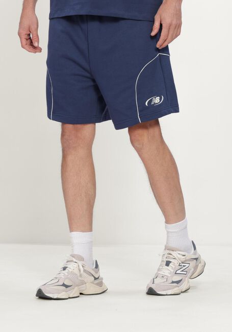 Donkerblauwe NEW BALANCE Korte broek TRACKSIDE FRENCH TERRY SHORT 7 - large