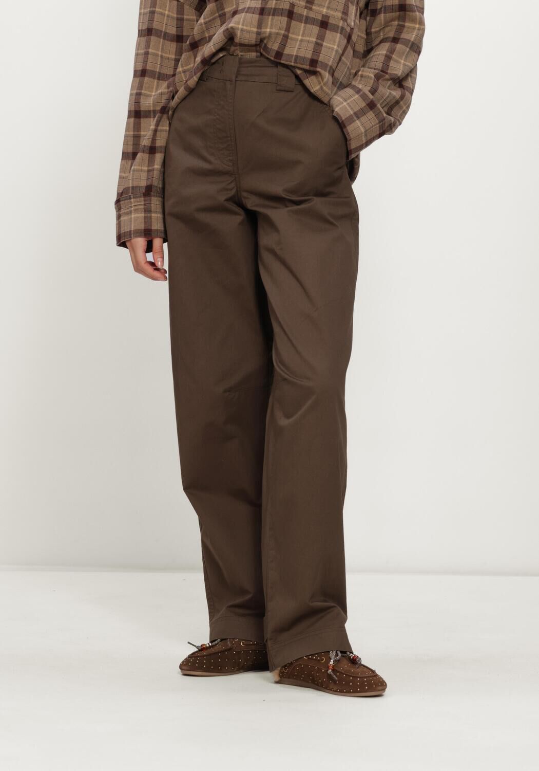 Bruine ROUGE EDIT Wijde broek ROUFIONA HW W/F F/L TROUSER - large