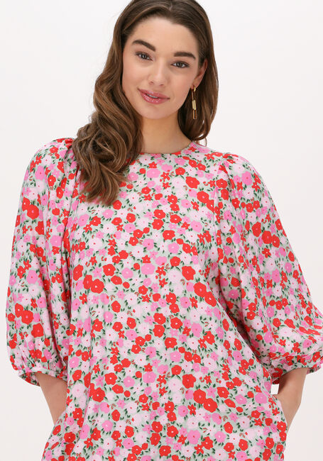 Rode MSCH COPENHAGEN Mini jurk KASMIRA LADONNA 3/4 DRESS AOP - large