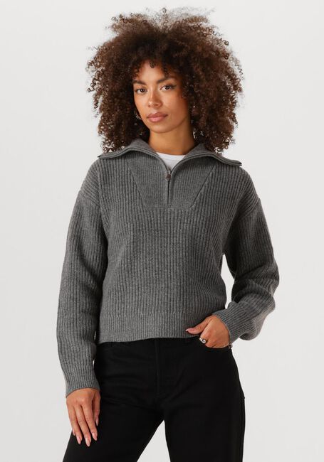 Grijze ENVII Trui ENWASHINGTON LS HALF ZIP KNIT 7284 - large