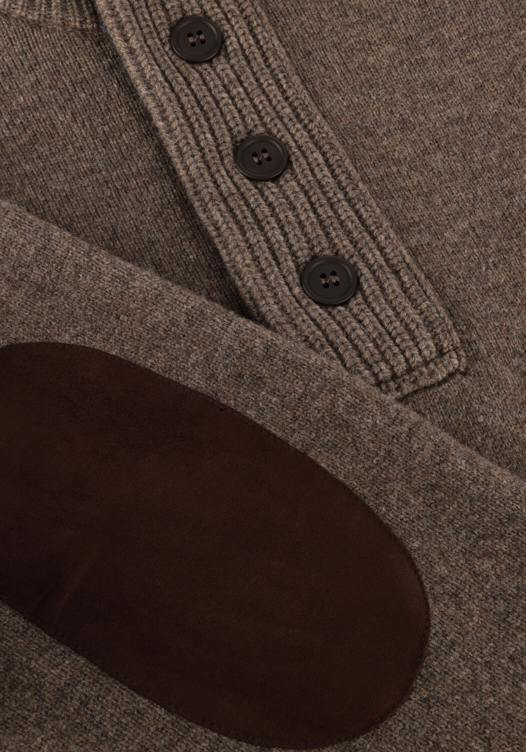 Bruine BARBOUR Trui ESSENTIAL PATCH HALF ZIP KNITTED JUMPER - large