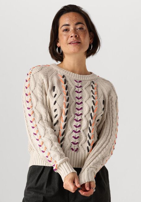 Ecru CATWALK JUNKIE Trui MULTI COLOR CABLE KNIT - large