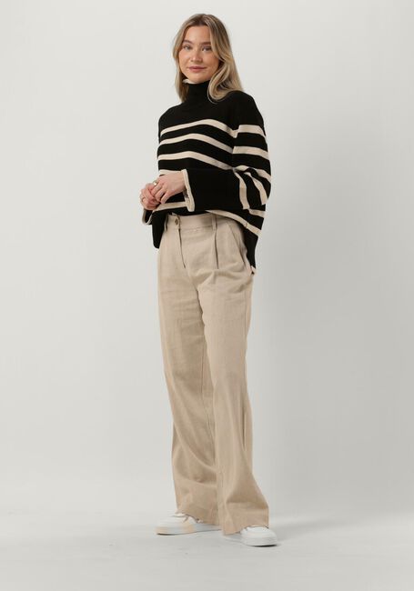 Zwarte NEO NOIR Coltrui FANNING STRIPE KNIT BLOUSE - large