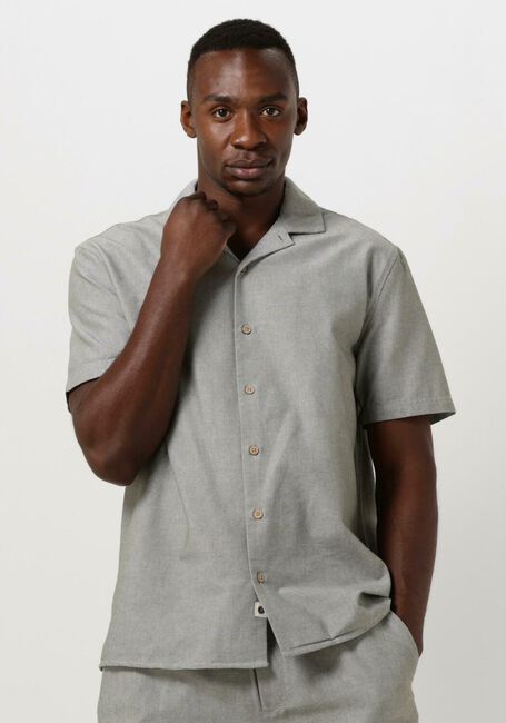 Olijf ANERKJENDT Casual overhemd AKLEON S/S COT/LINEN SHIRT - large