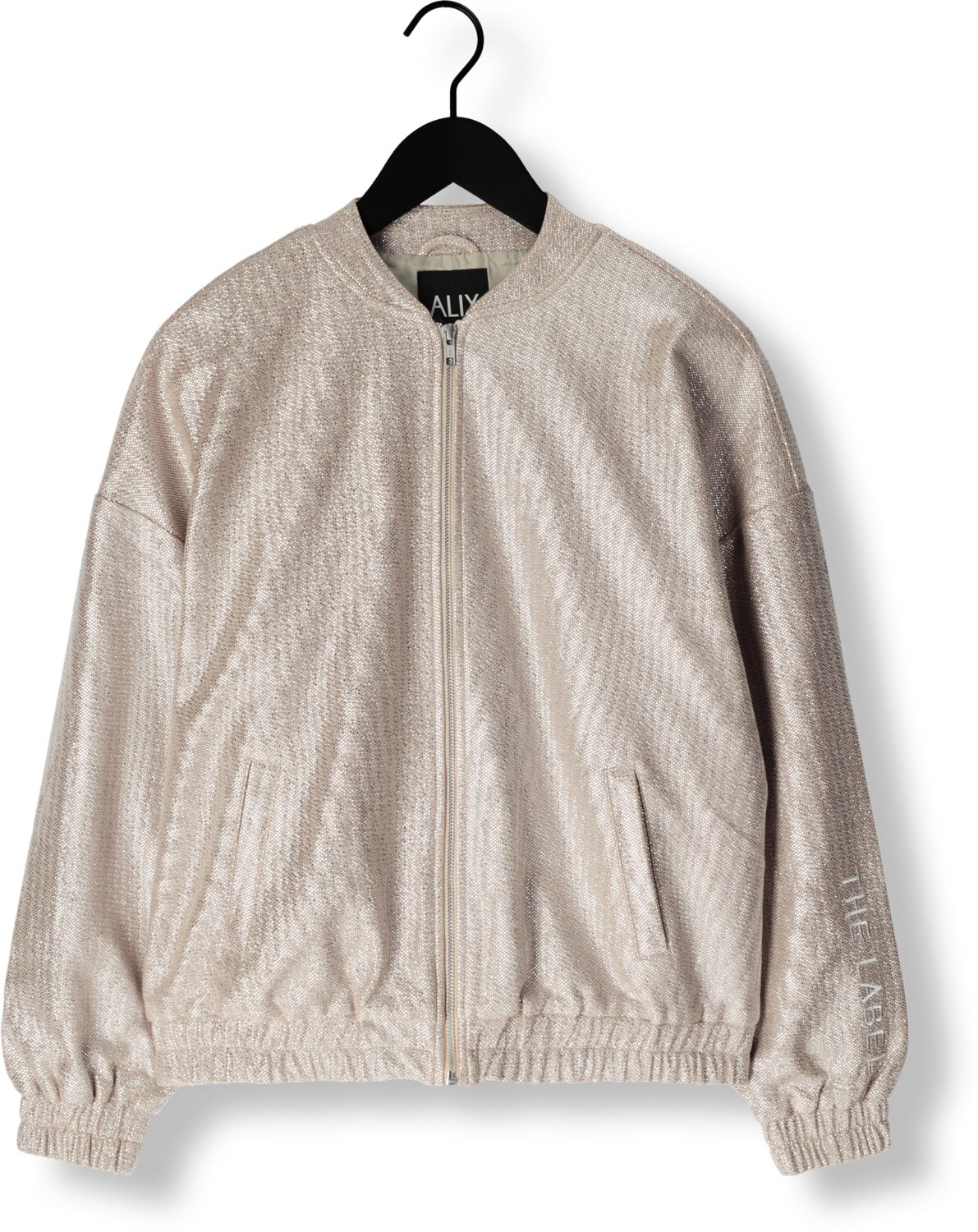 ALIX THE LABEL Dames Jassen Ladies Woven Foil Jacket Zilver