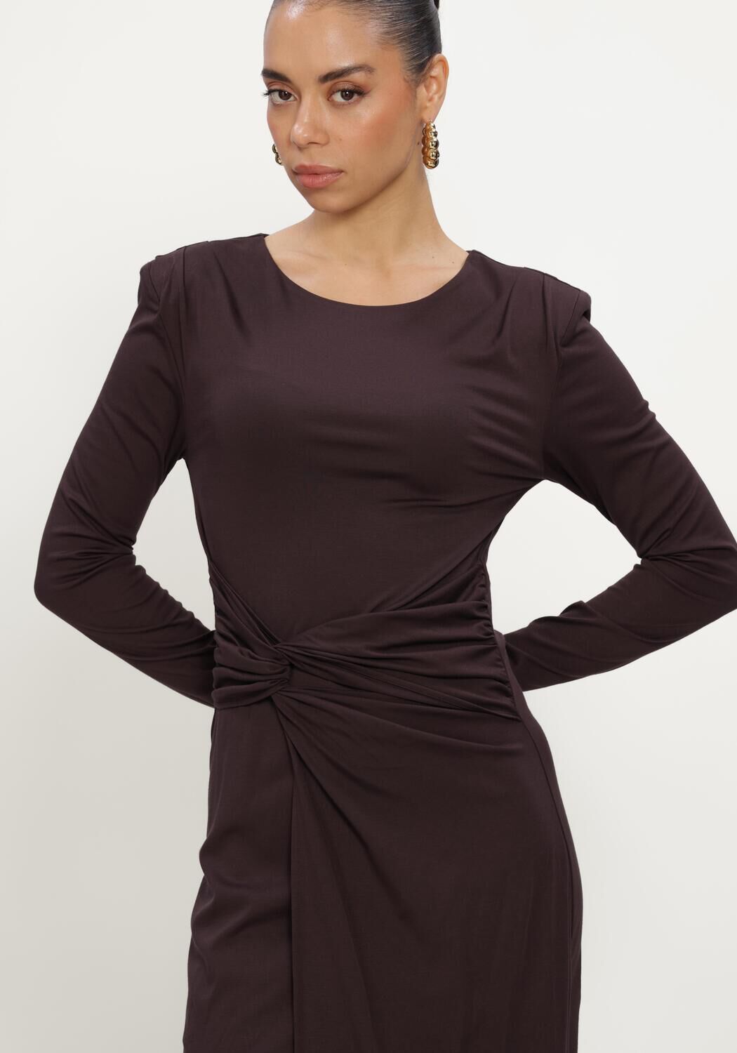 Bruine FREEBIRD Midi jurk DONNE - large