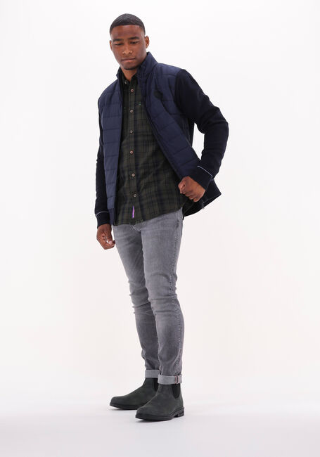 Blauwe SCOTCH & SODA Gewatteerde jas PADDED JACKET WITH KNITTED SLEEVE AND BACK PANEL - large